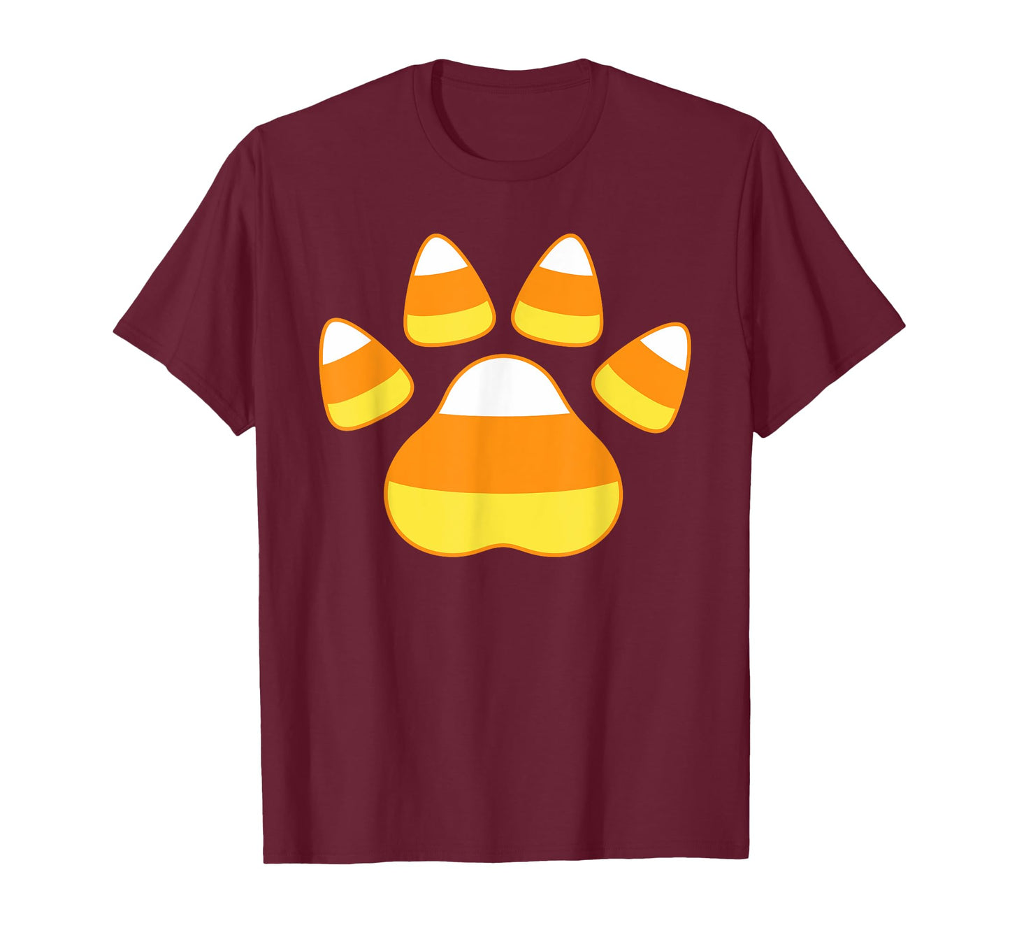 Paw Candy Corn Dog Cat Animal Funny Halloween Men Women Kids T-Shirt