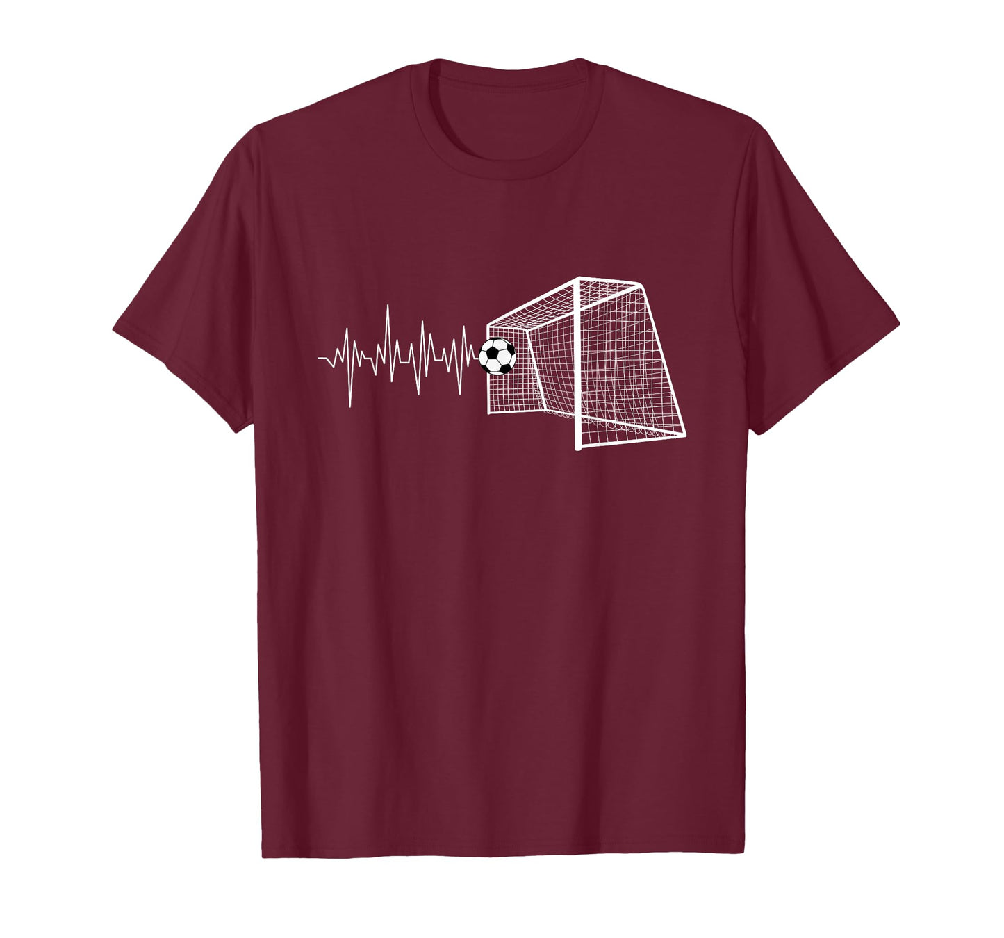 Funny Soccer Heartbeat ECG Football Goal Game Lovers Outfit T-Shirt