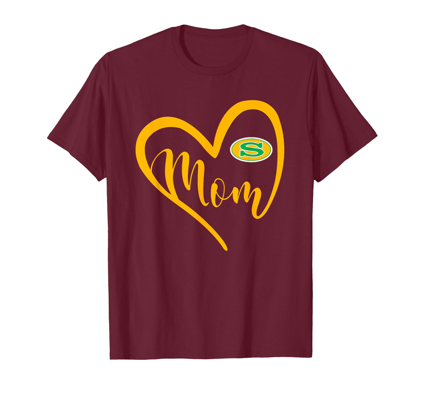 Summerville Green Wave Logo Heart Mom HS T-Shirt