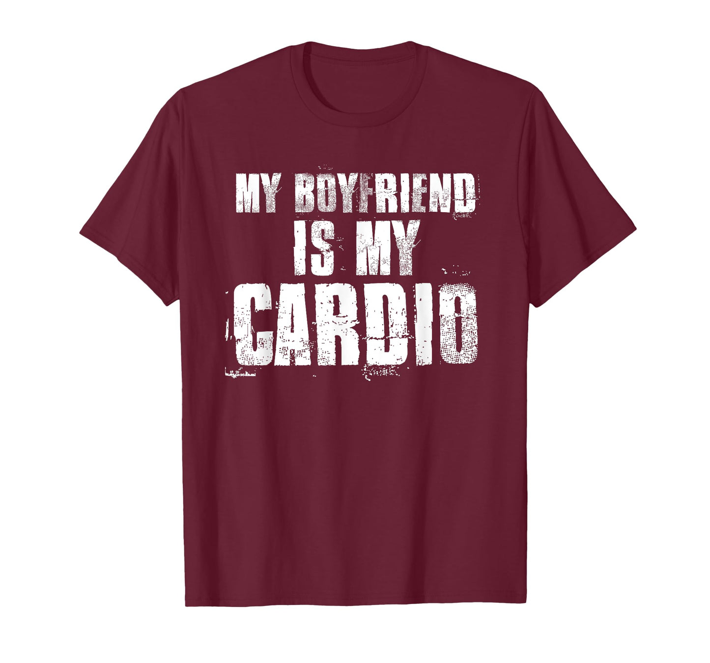 My Boyfriend Is My Cardio Black Women's Modern Funny Workout T-Shirt