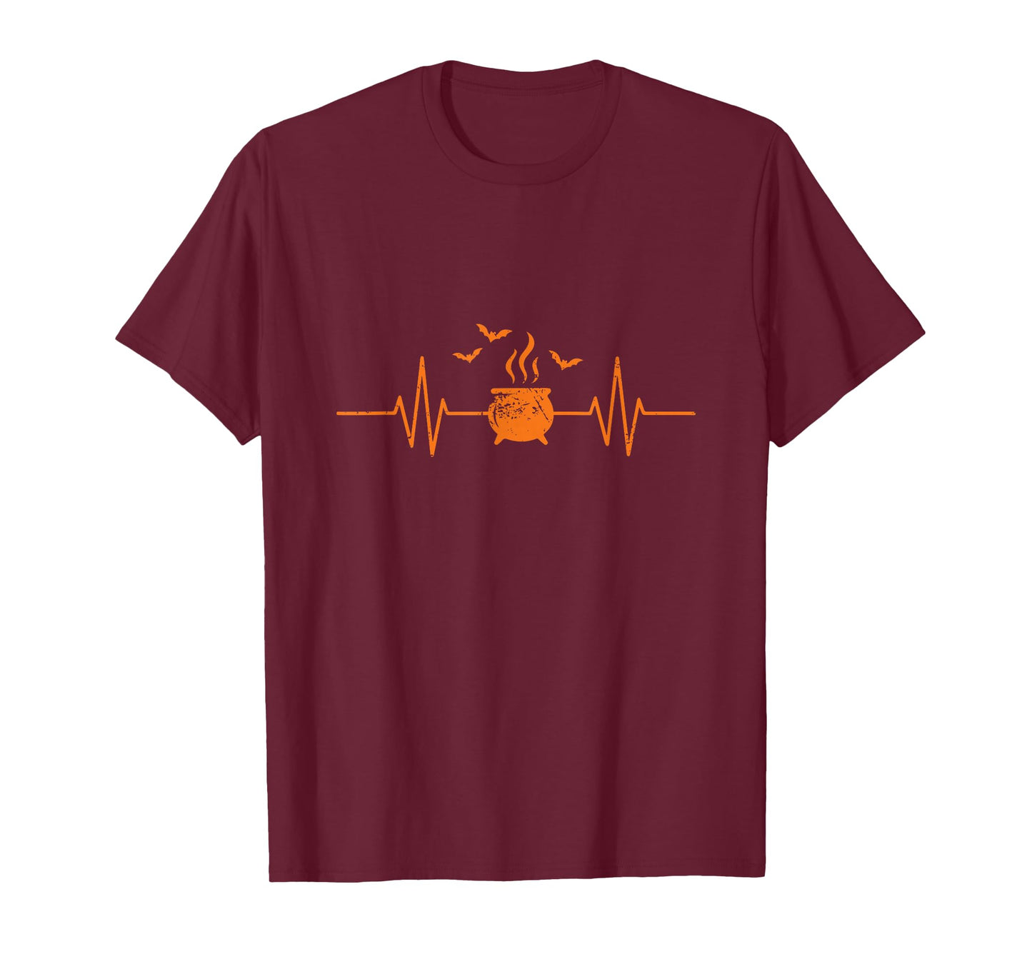 Cauldron Heartbeat EKG Line Halloween T-Shirt