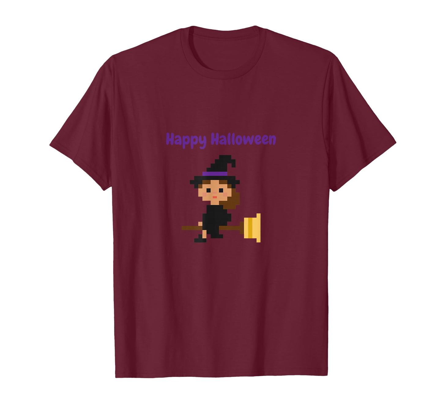 Retro 8-Bit Witch - Happy Halloween Pixel Art T-Shirt