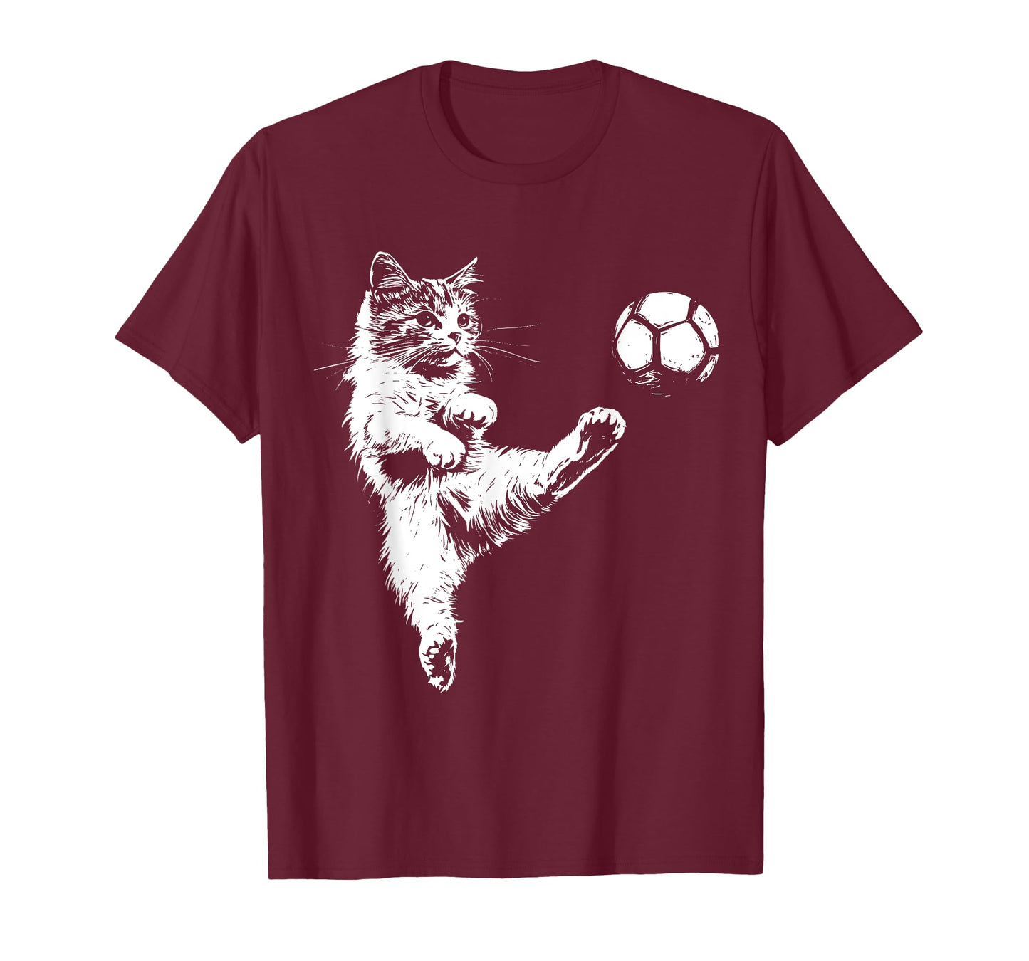 Funny Cat Soccer Ball Graphic Men Women Girls Kids T-Shirt