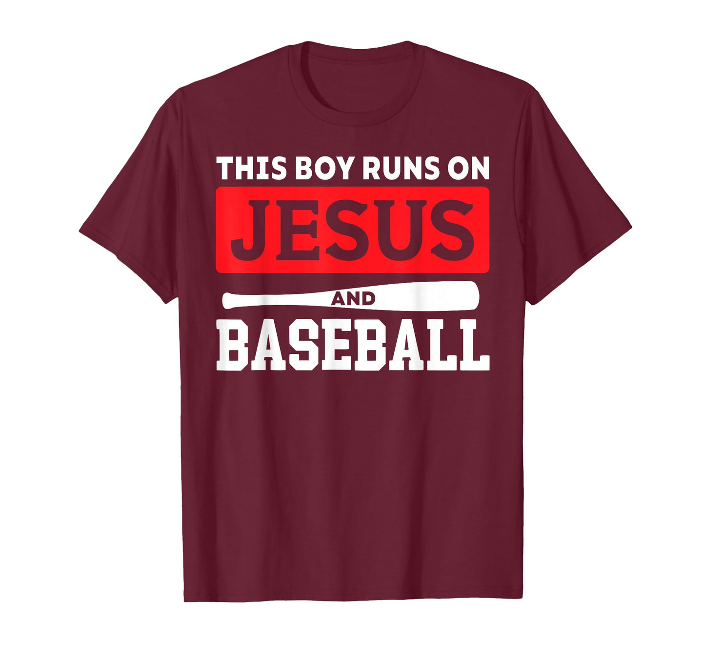This Boy Runs On Jesus And Baseball Christian Baseball Lover T-Shirt