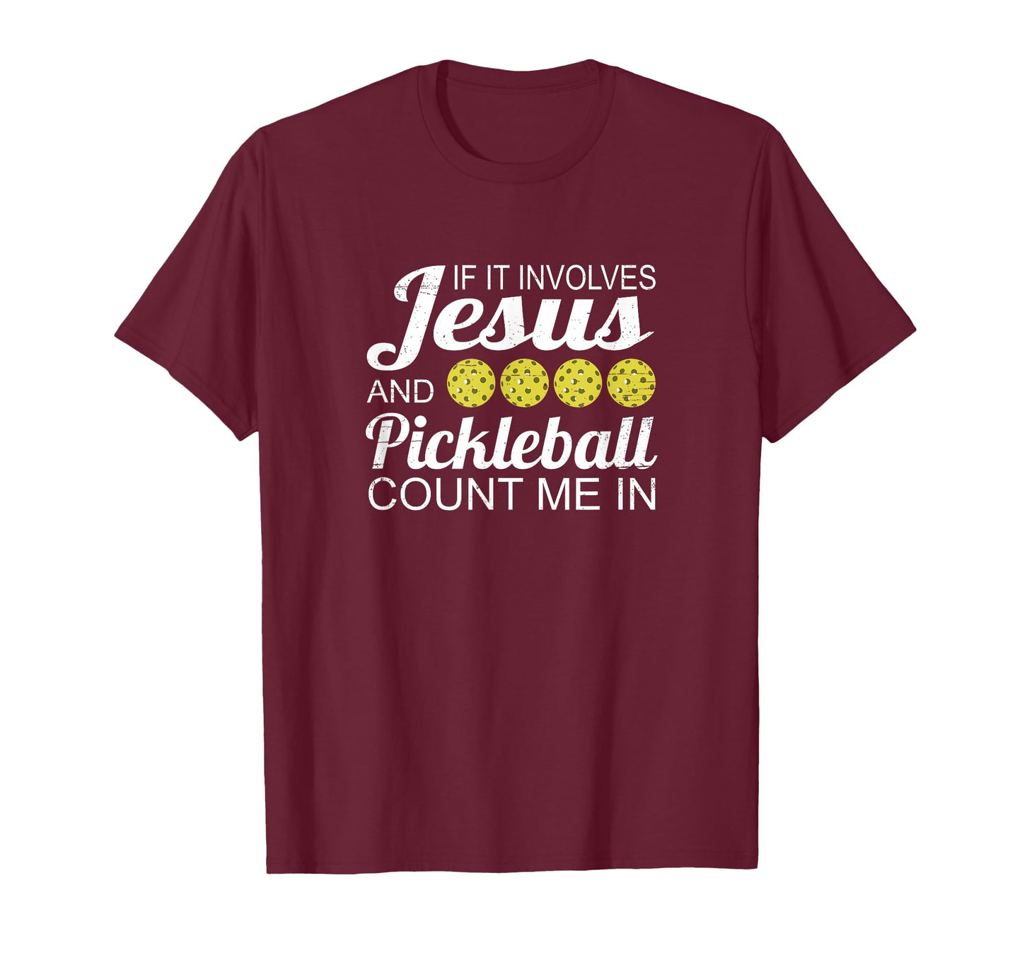 Distressed Jesus Pickleball Player Worship Church Graphic T-Shirt
