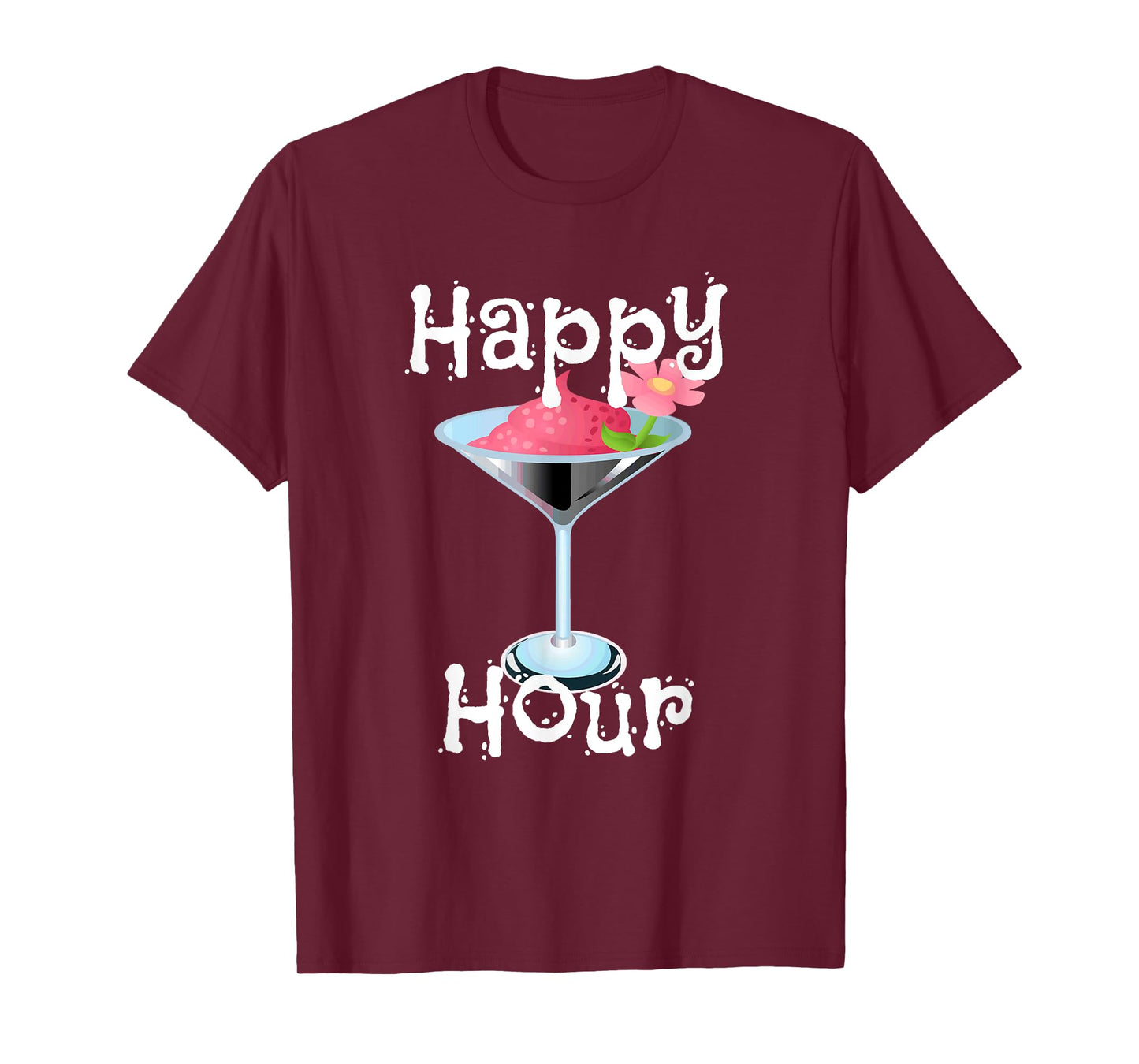 Happy Hour T-Shirt Funny Cocktail Drinks Bar Tee Shirt T-Shirt