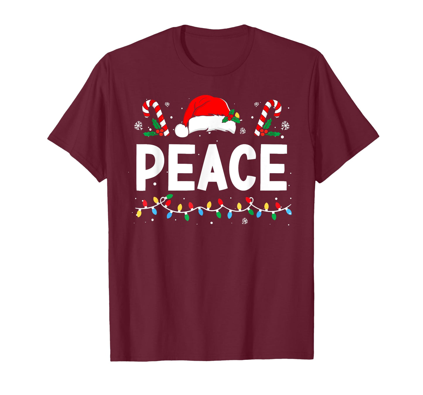 Peace I Come in Peace Christmas Xmas Lights Holiday Couples T-Shirt
