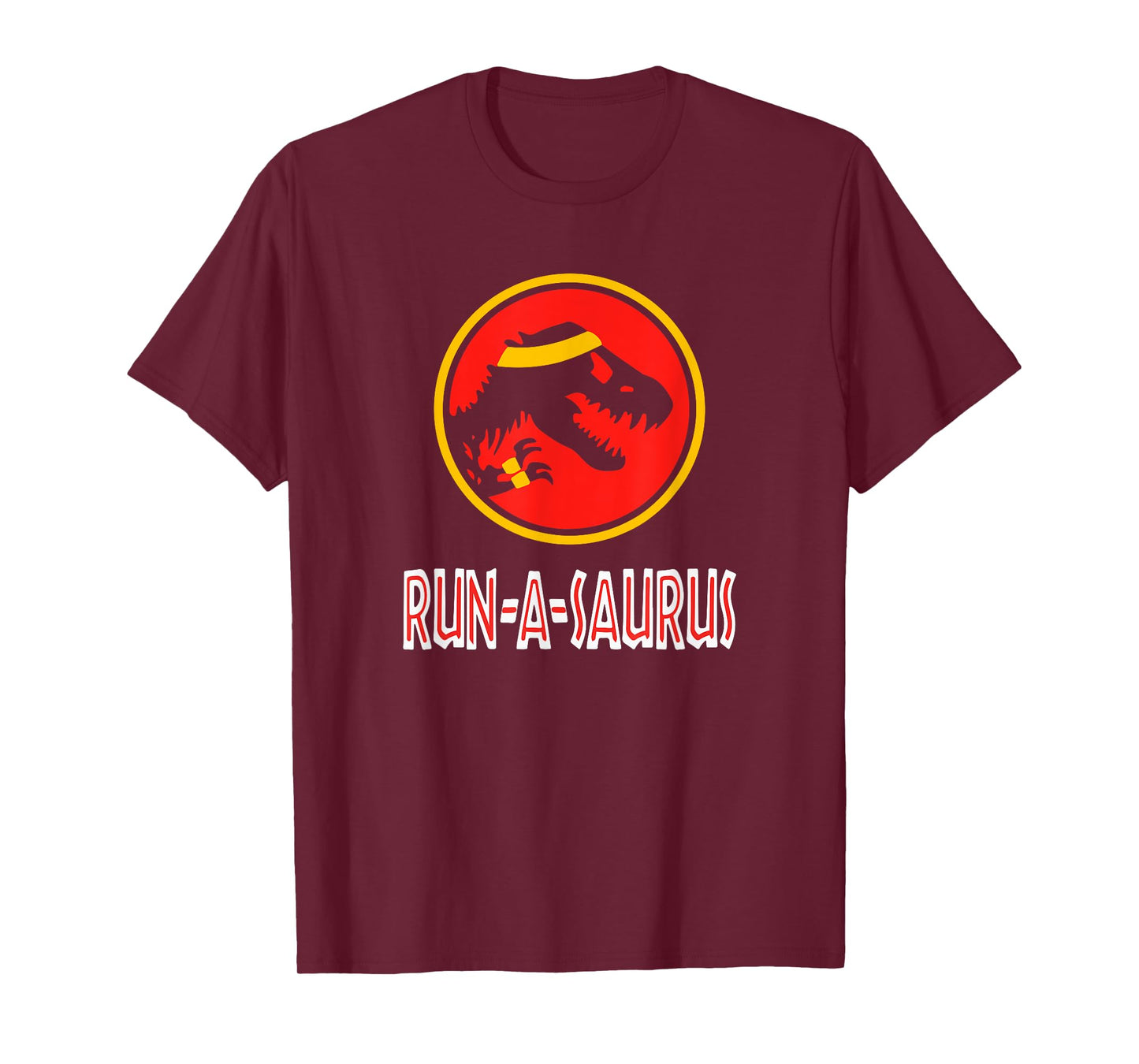Funny Cute 5k 10k Dinosaur Run-A-Saurus Marathon Runner T-Shirt