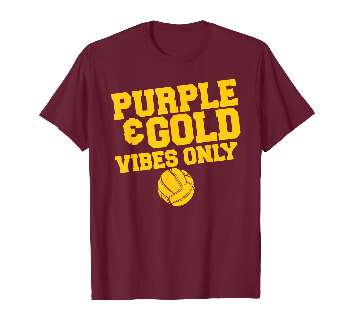 Purple Gold Game Day High School Volleyball Group Team T-Shirt