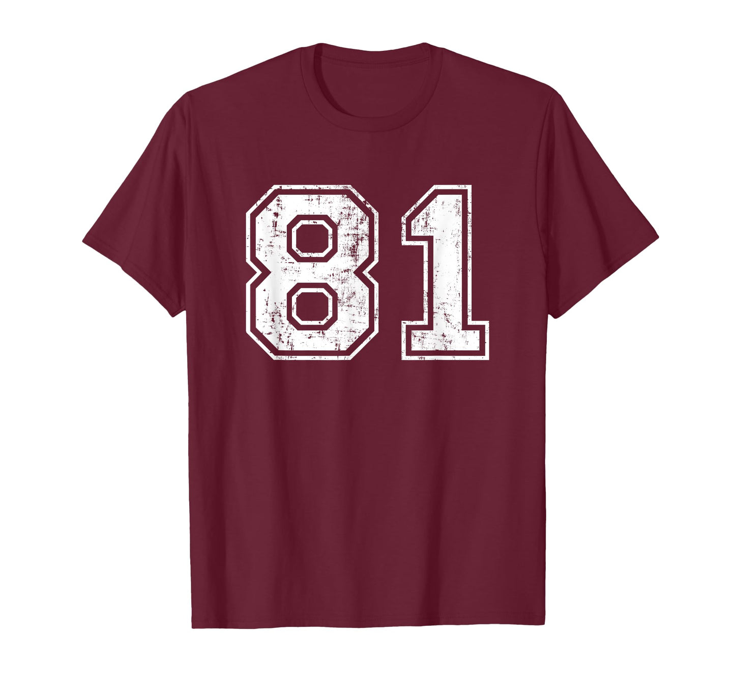 Number 81 Distressed Vintage Eighty One Sports Team Practice T-Shirt