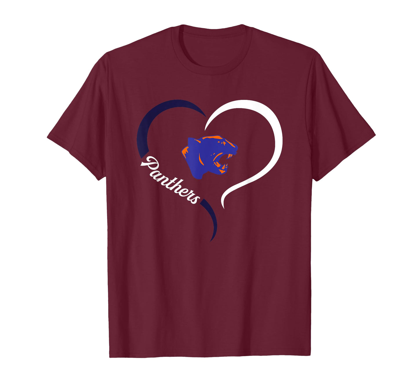 Oswego Panthers Logo Half Heart Slogan HS T-Shirt