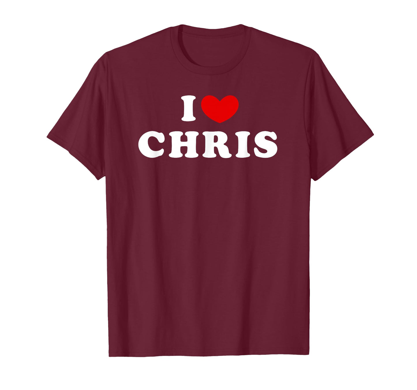 I Love Chris, I Heart Chris T-Shirt, Small, Black