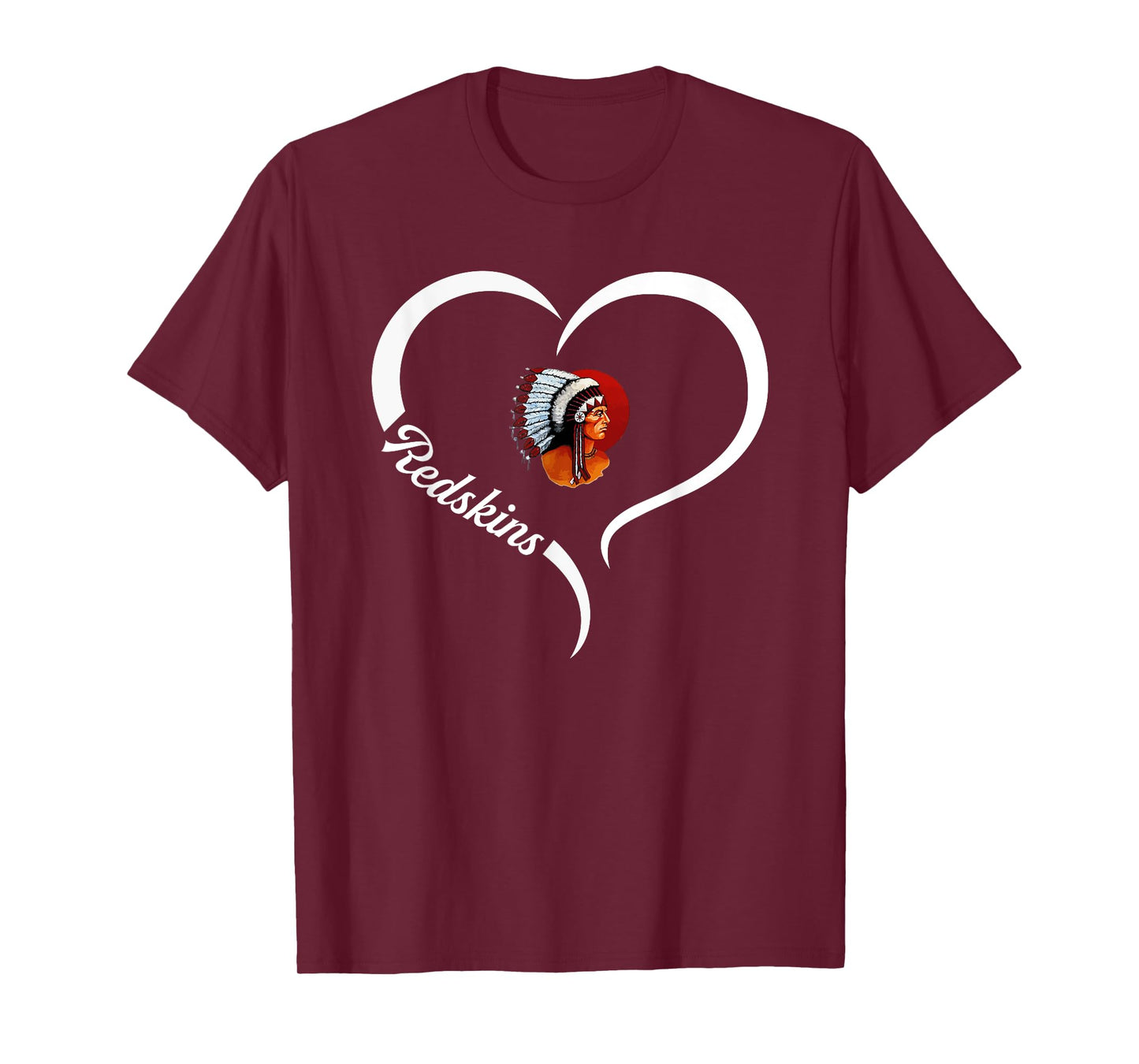 Knox Redskins Logo Half Heart Slogan HS T-Shirt