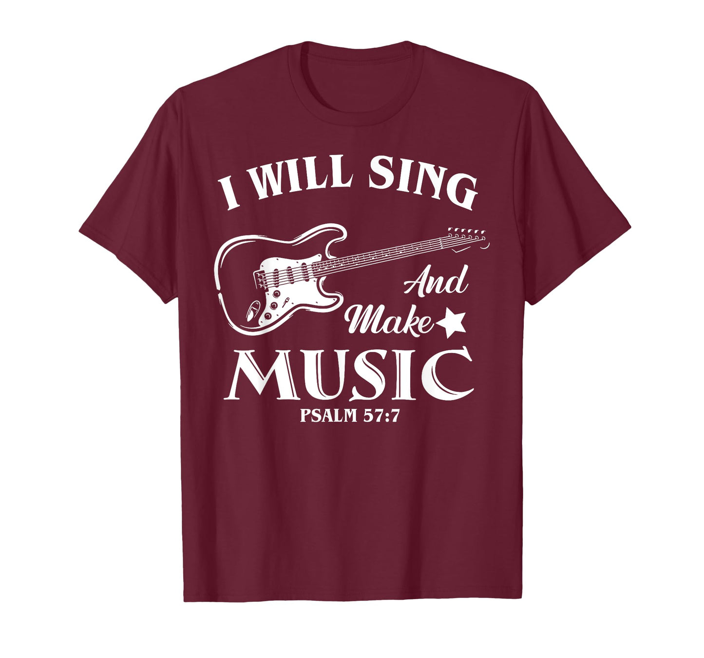 I Will Sing And Make Music, Christian Music Guitar Jesus T-Shirt