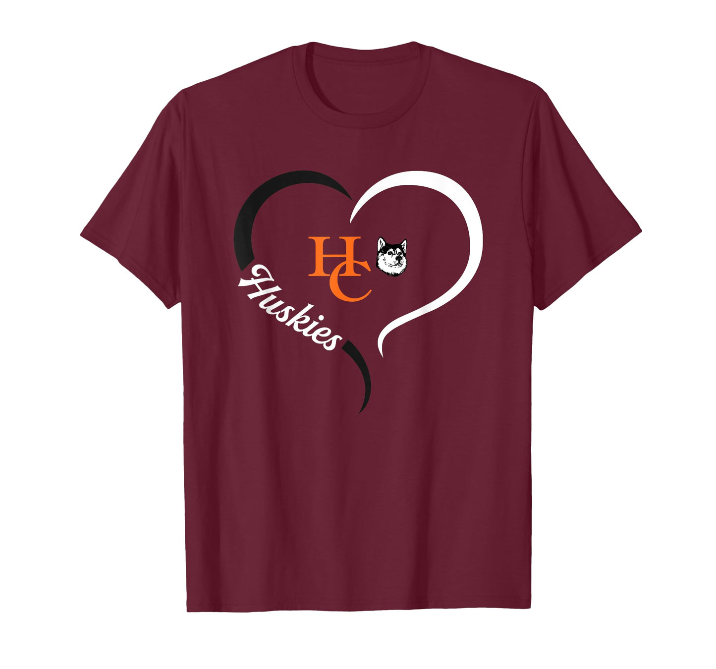 Harbor Creek Huskies Logo Half Heart Slogan HS T-Shirt