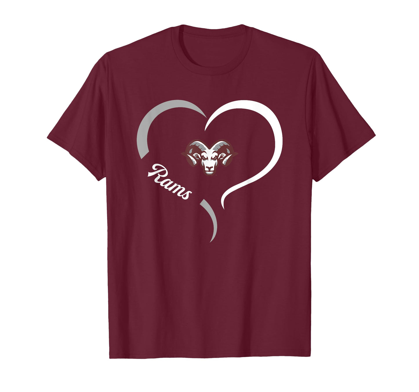 Riverview Rams Logo Half Heart Slogan HS T-Shirt