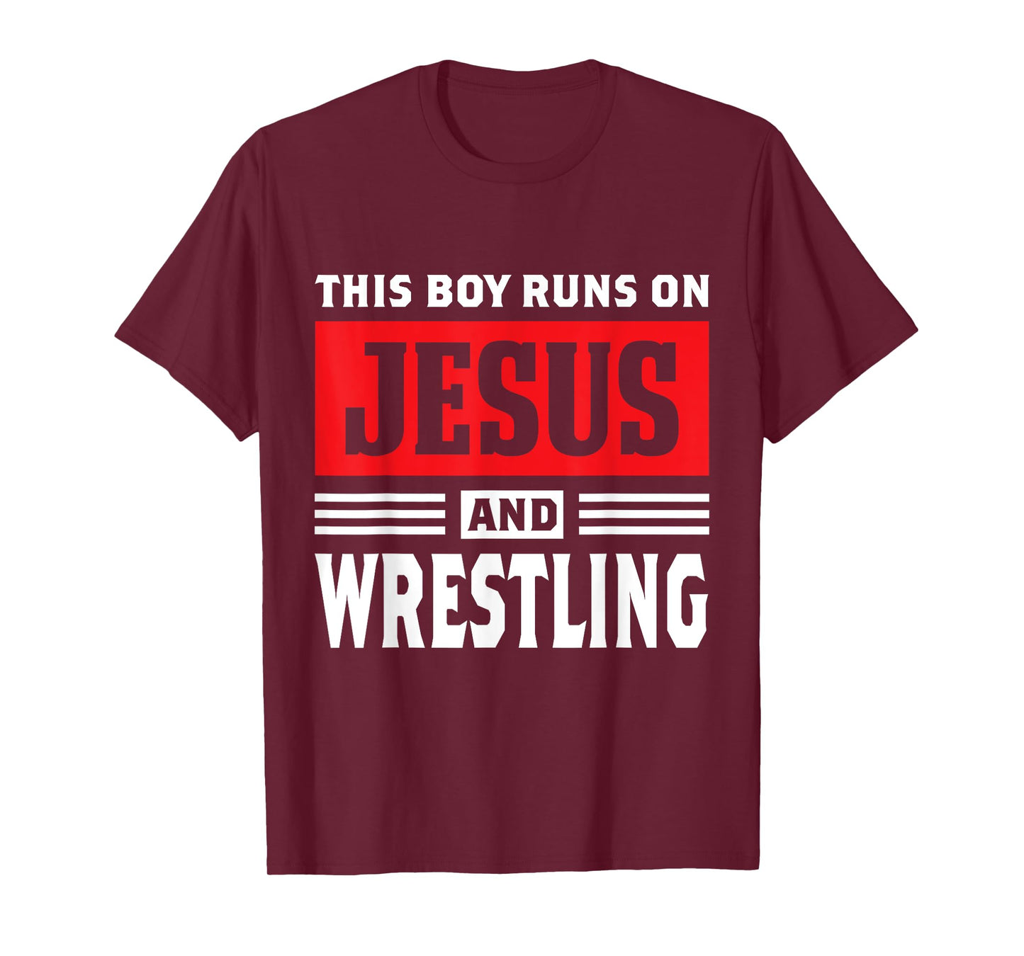This Boy Runs On Jesus And Wrestling Christian Gift T-Shirt