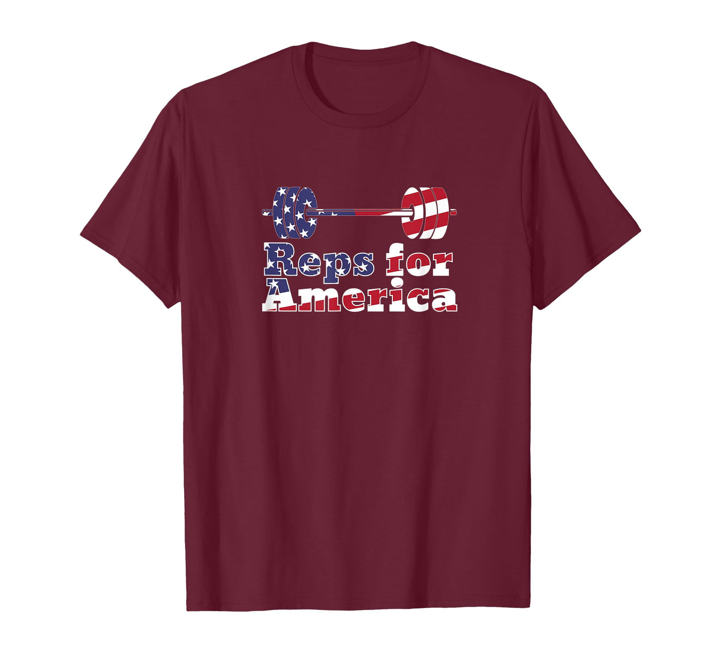 Patriotic barbell Reps For America USA Gym Women Kids Men T-Shirt