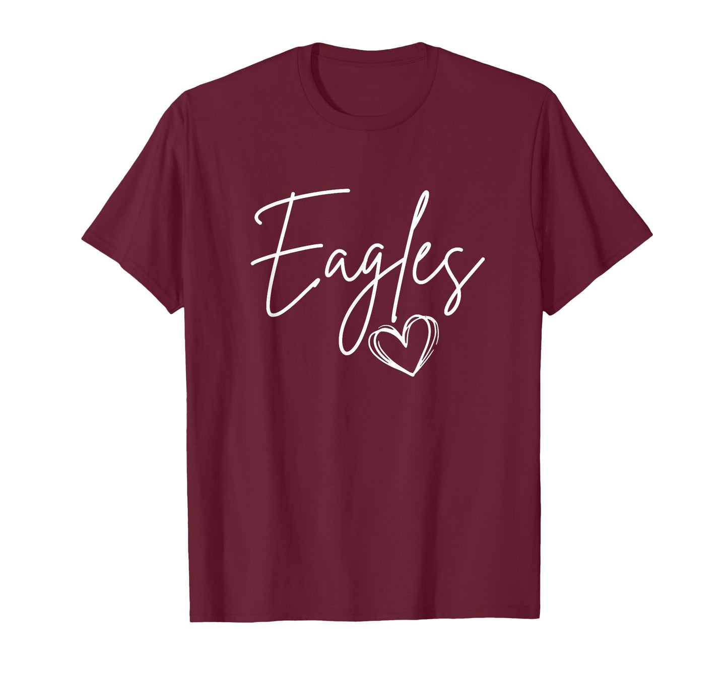 Heart Eagles Mascot School Sports Fan Team For Women Family T-Shirt