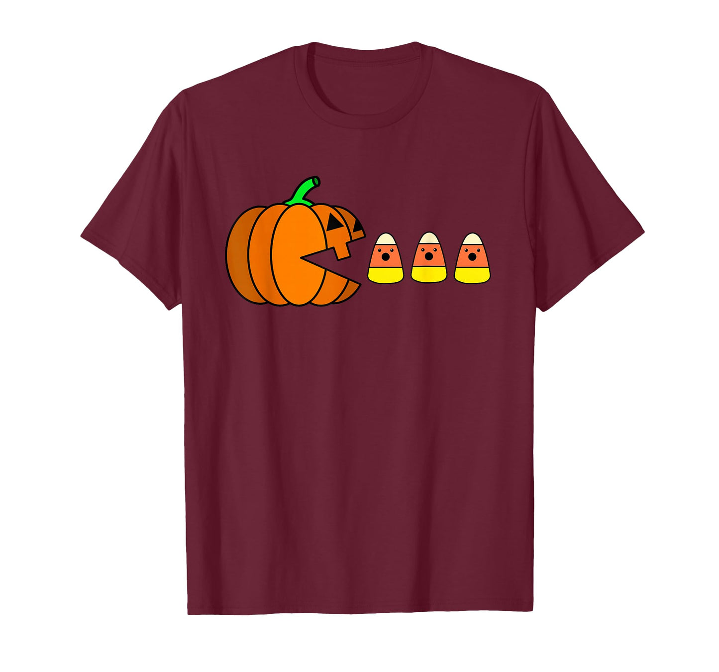 Funny Halloween Pumpkin Eating Candy Corn Gamer Men Kids T-Shirt