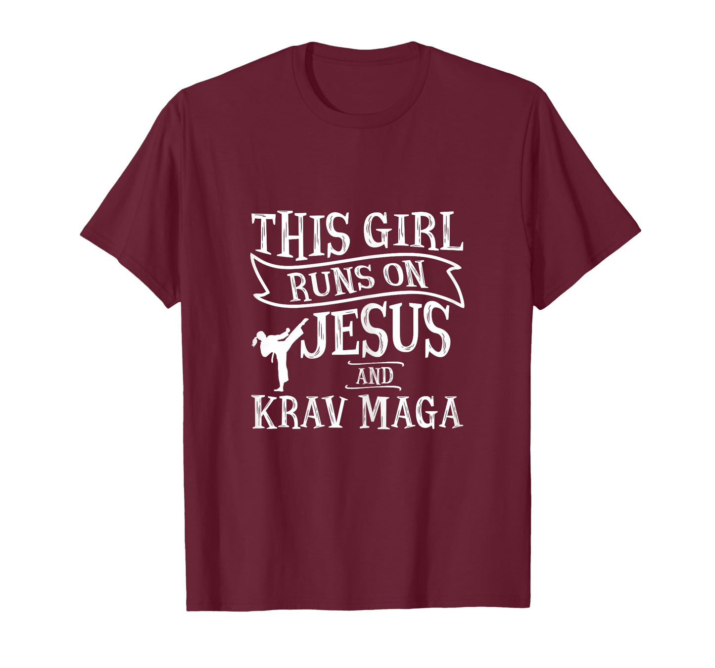 This Girl Runs On Jesus And Krav Maga Shirts for Women T-Shirt