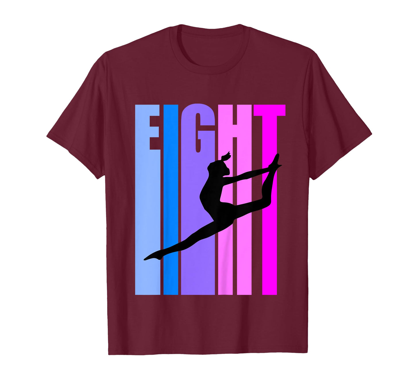 Kids 8th Birthday Gymnastics Girls Gymnast Dance Dancer Dancing T-Shirt