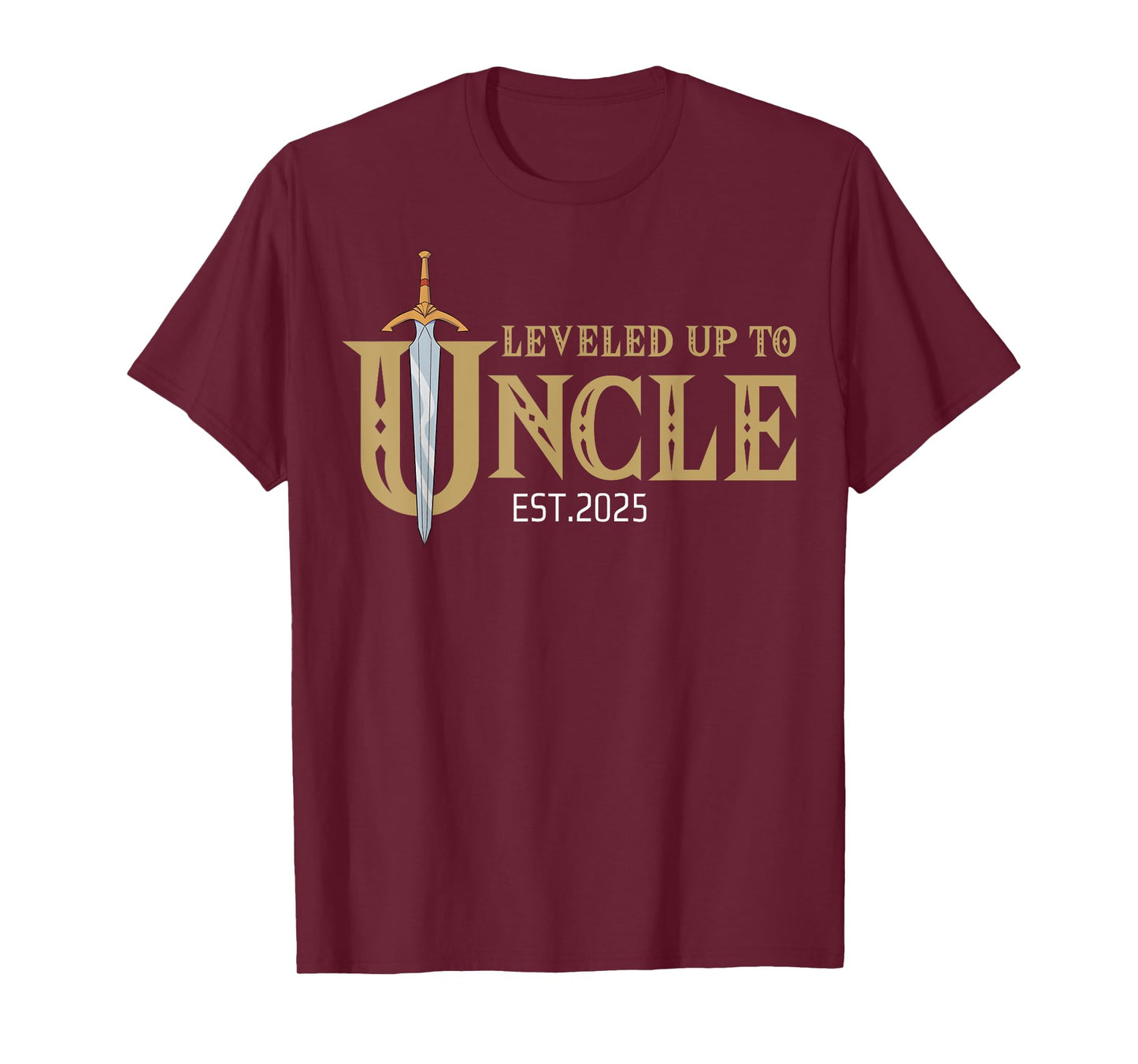 Leveled Up To Uncle Est 2025 Level Unlocked Uncle Gaming T-Shirt