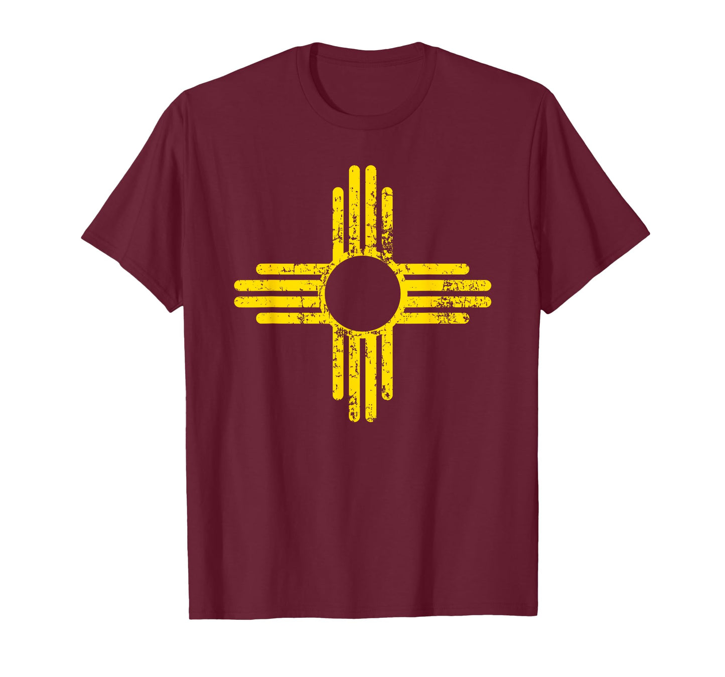 New Mexico Flag Shirt Distressed Yellow Zia Sun Alone Shirt T-Shirt