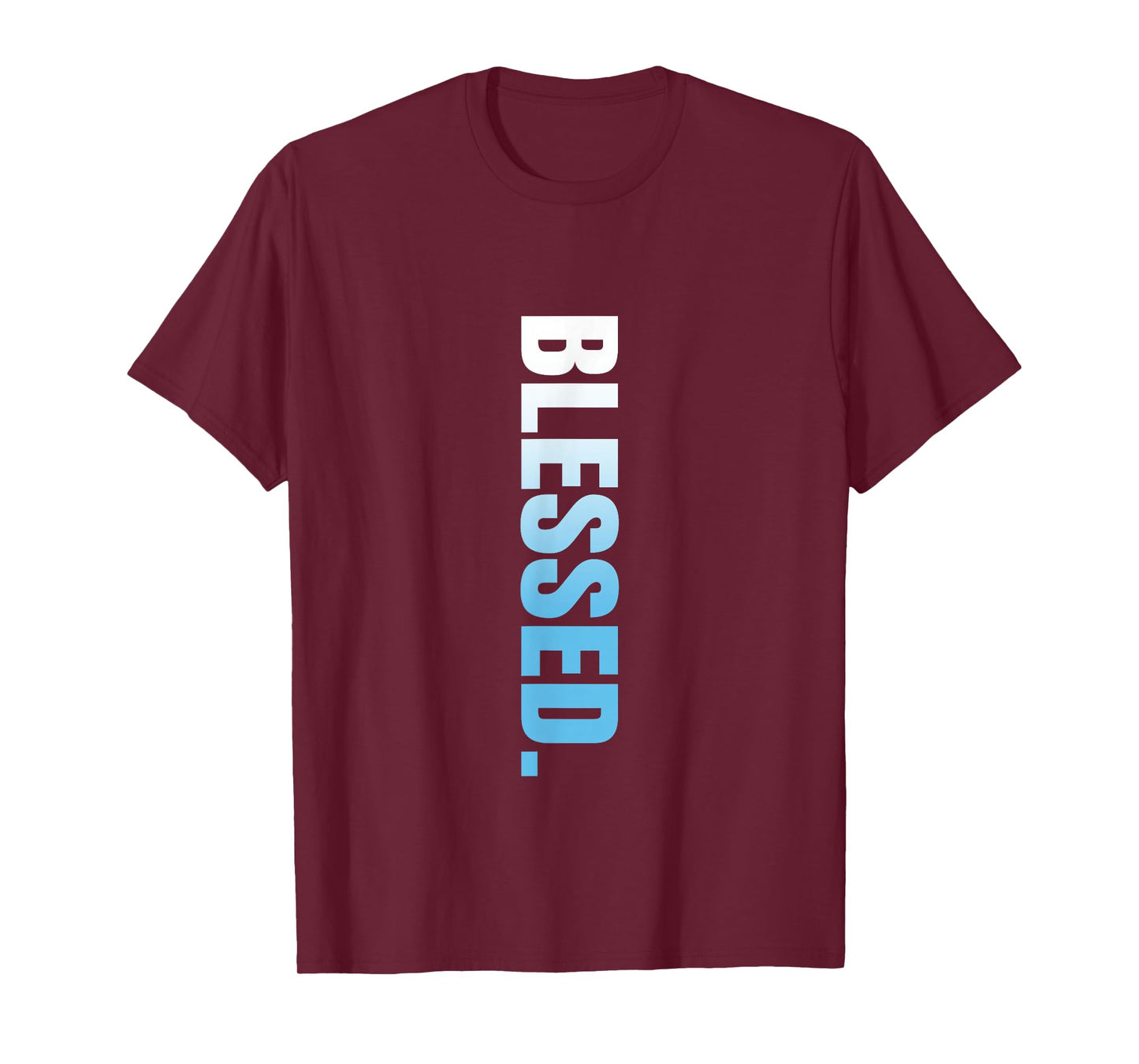 Blue Blessed. Vertical Blue Color Graphic T-Shirt