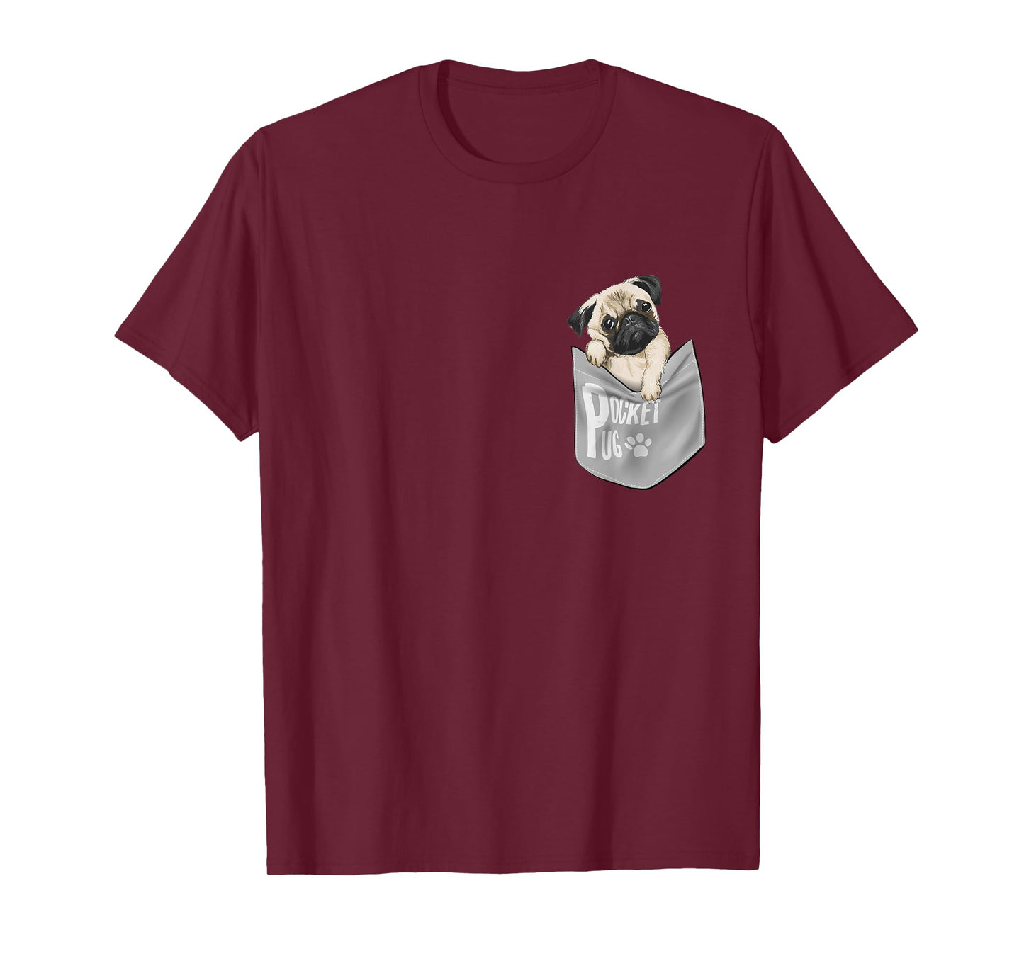 Men's Women's Kids Funny Cool Pocket Pug Pets Graphic Design T-Shirt