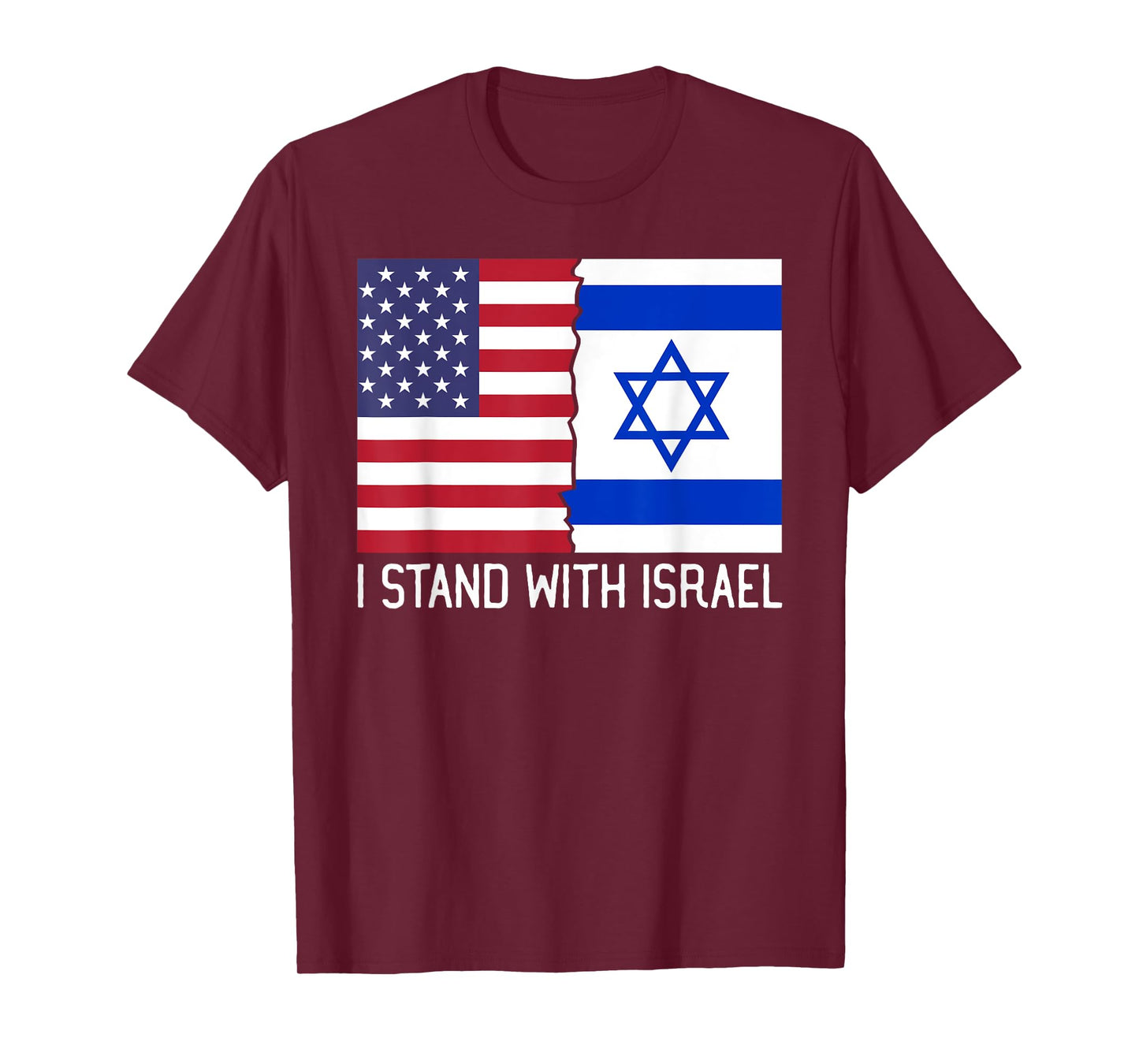 I Stand With Israel America Flag Distress Vintage T-Shirt