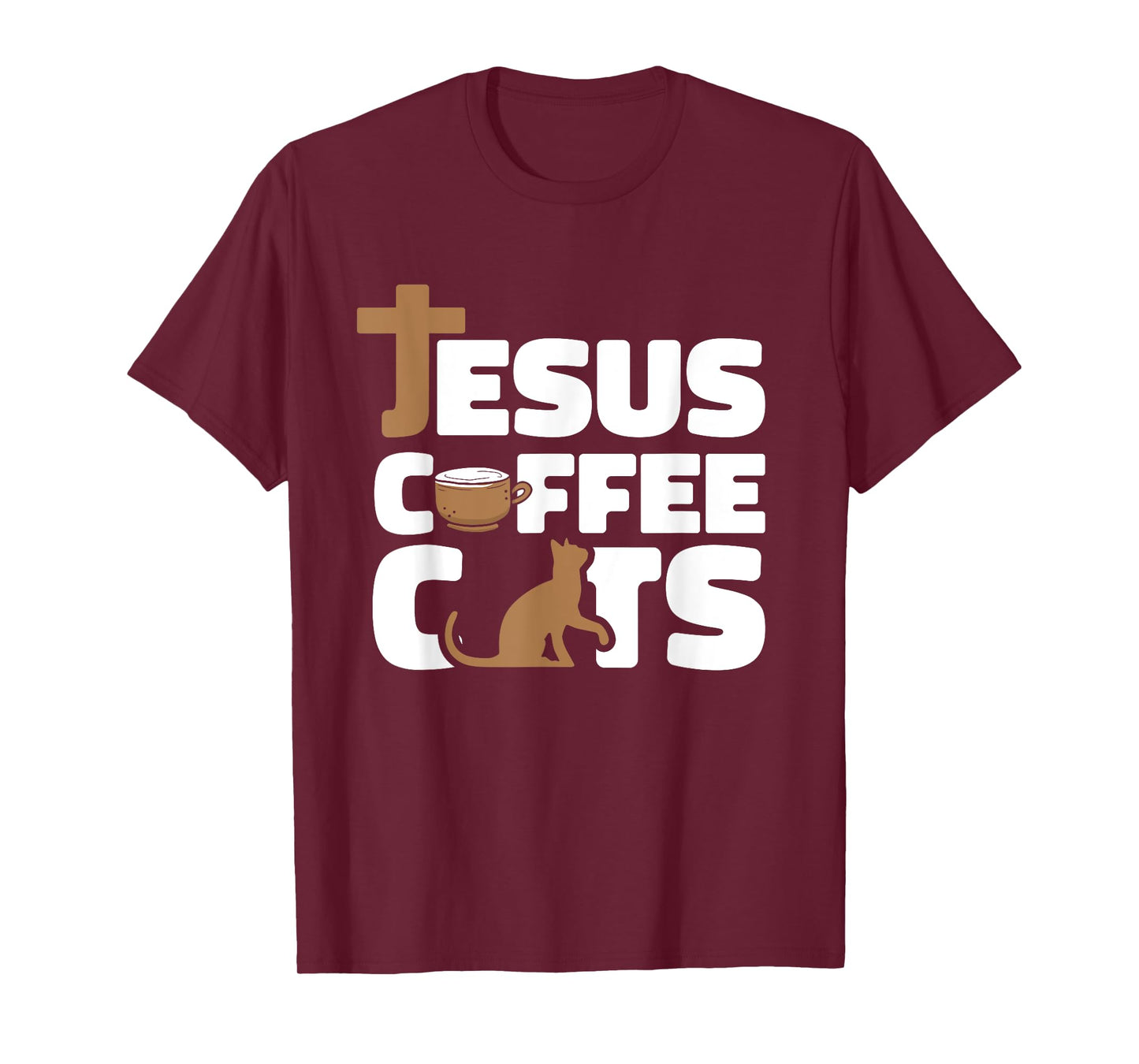 Jesus Cats And Coffee Christianity - Religion Christian Cat Men Women T-Shirt