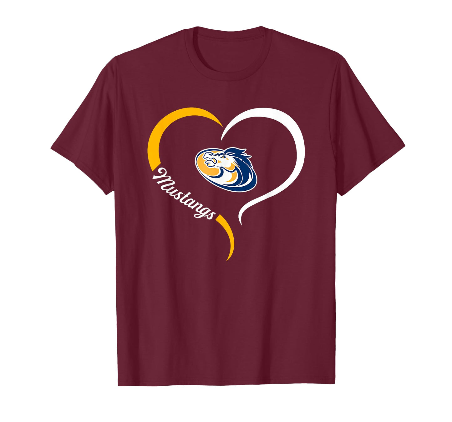 Sahuarita Mustangs Logo Half Heart Slogan HS T-Shirt