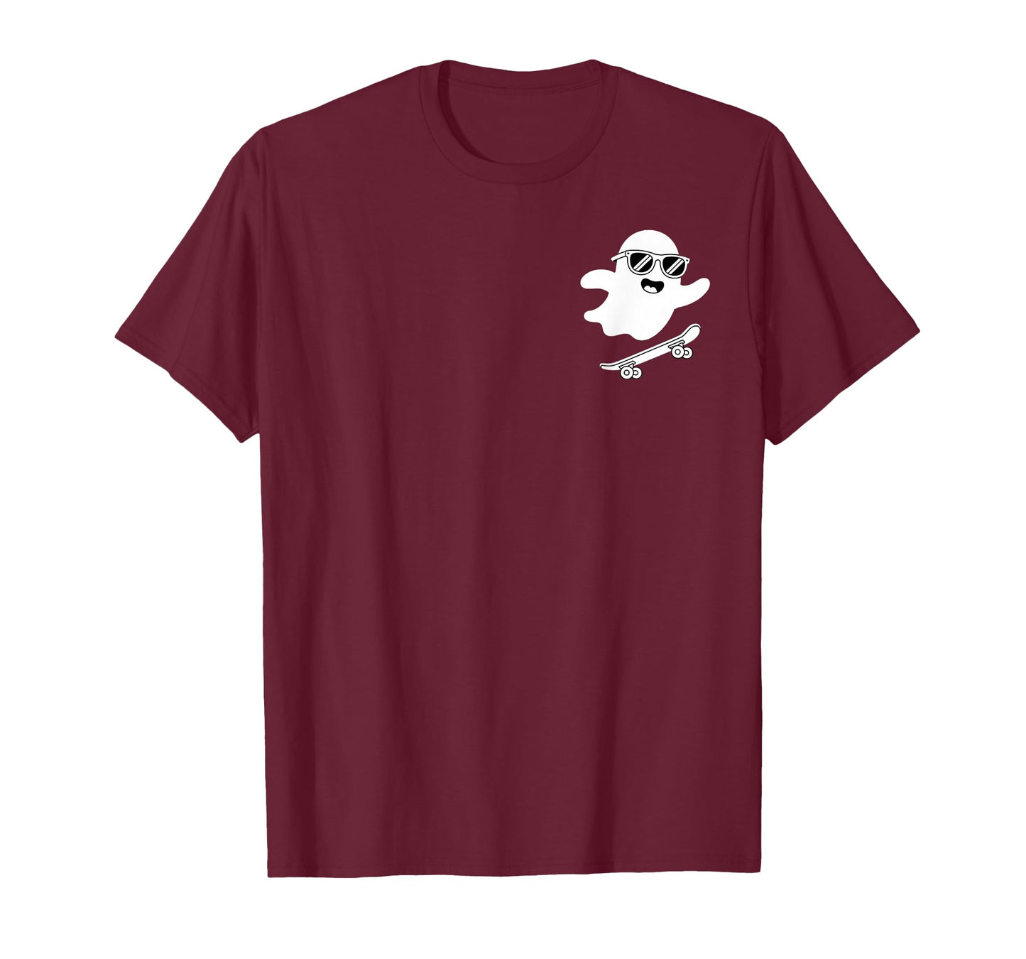 Funny Ghost On Skateboard Retro Halloween Costume Kids Boys T-Shirt