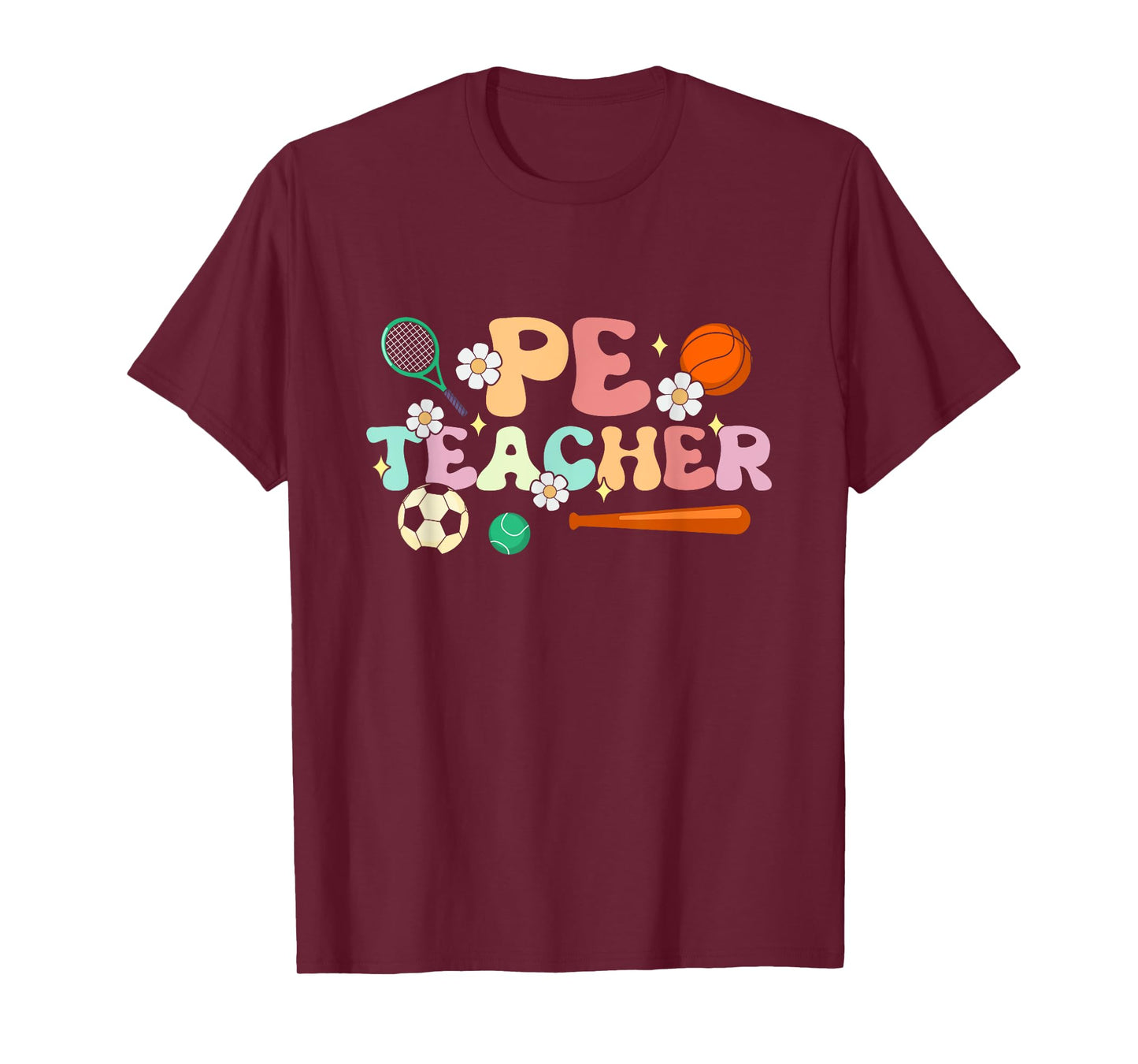 Groovy Physical Education Teacher PE Squad Back To School T-Shirt