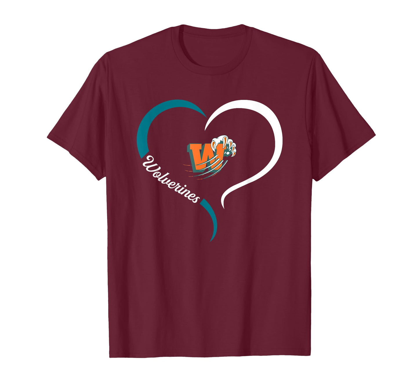 Westlake Wolverines Logo Half Heart Slogan HS T-Shirt