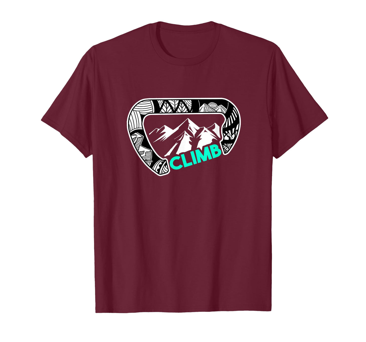 Carabiner Rock Climbing Gifts Print Climbing Bouldering T-Shirt