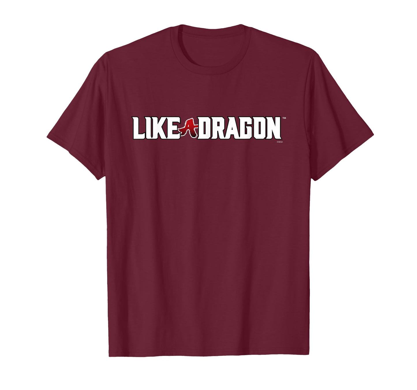 SEGA Like a Dragon & Yakuza White Logo T-Shirt - Unisex Adults, Black, Small, Short Sleeve, Crew Neck, Polyester, Stretchable, Modern Classic, Dragon Letter Print