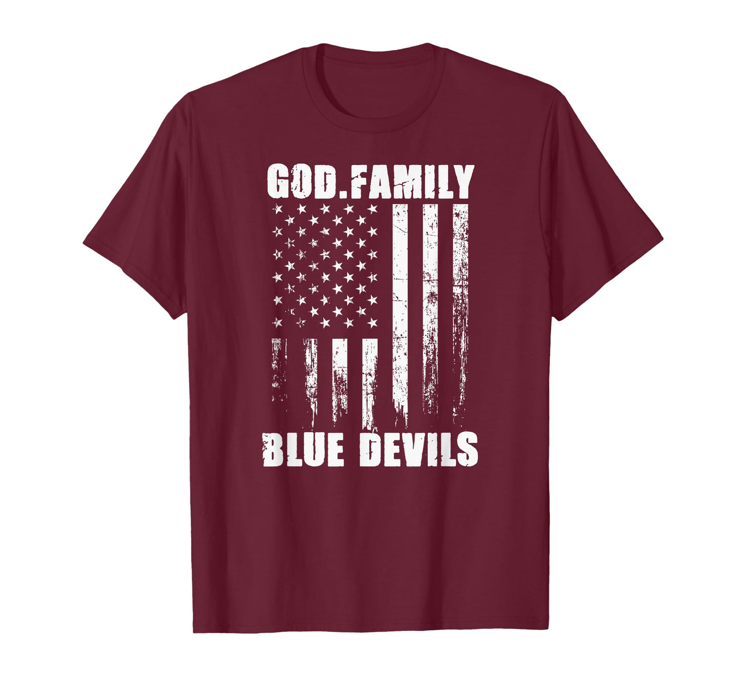 Lebanon Blue Devils God. Family. Vintage USA Flag T-Shirt