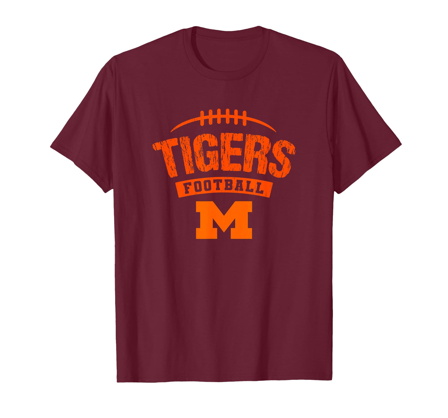 Massillon Tigers Logo Football Distressed HS T-Shirt
