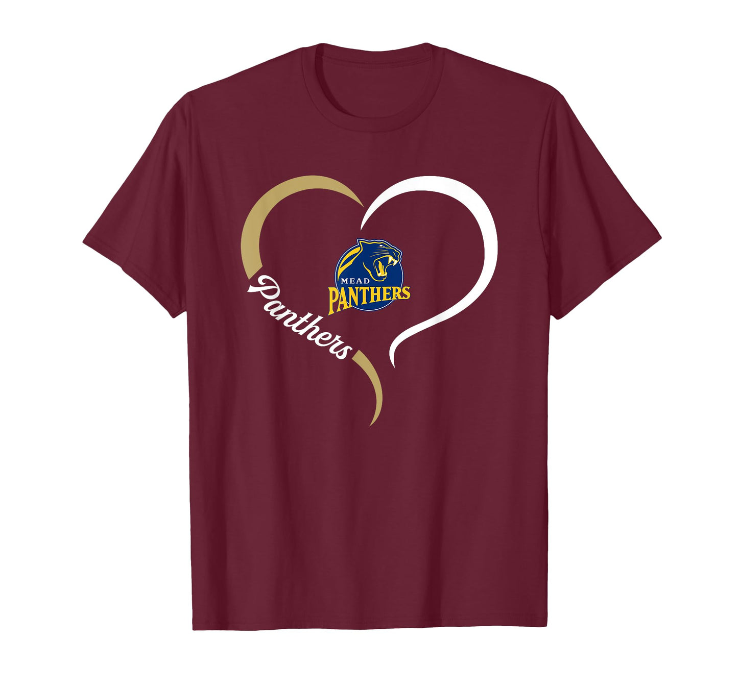 Mead Panthers Logo Half Heart Slogan HS T-Shirt