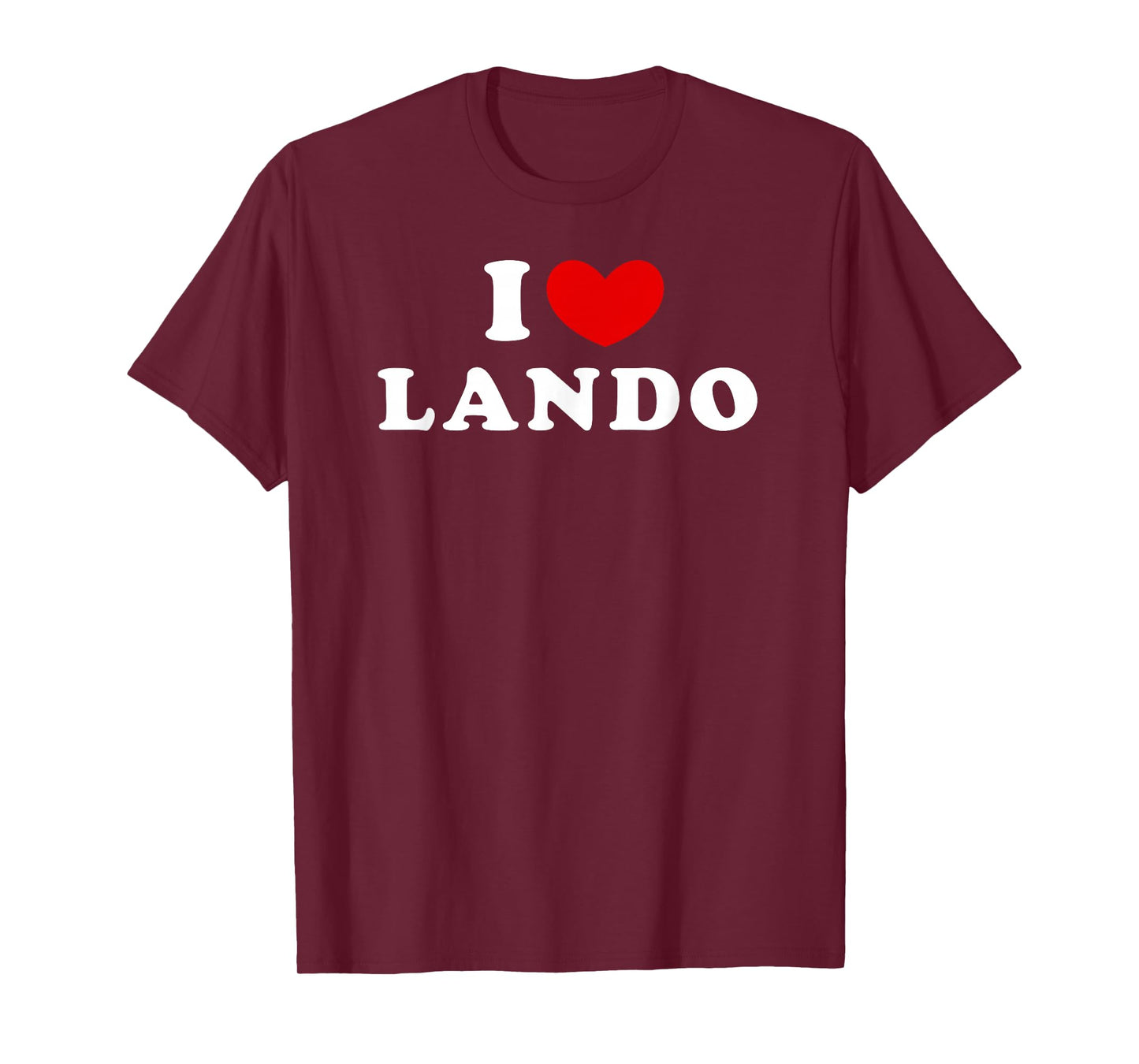 I Love Lando, I Heart Lando T-Shirt, Small, Black