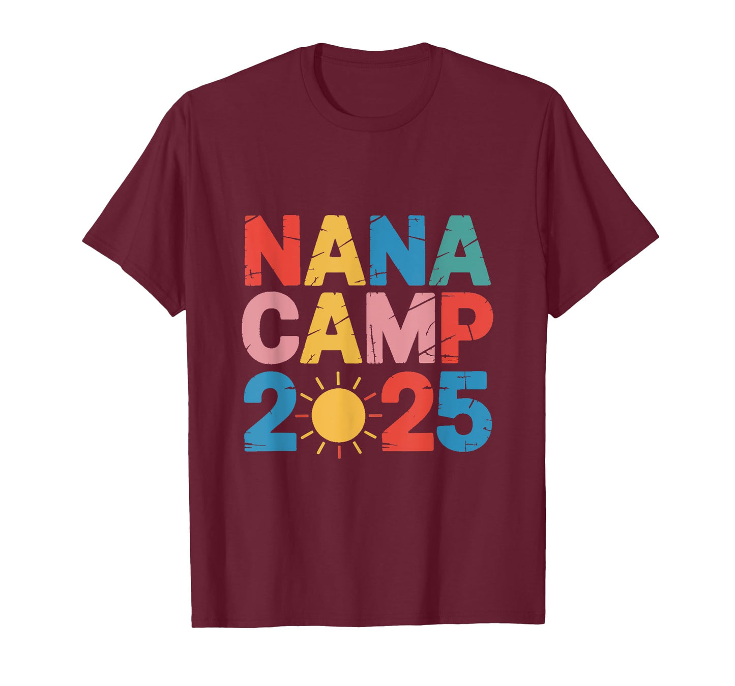 Nana Camp 2025 Family Vacation Summer Camping Crew Kids T-Shirt