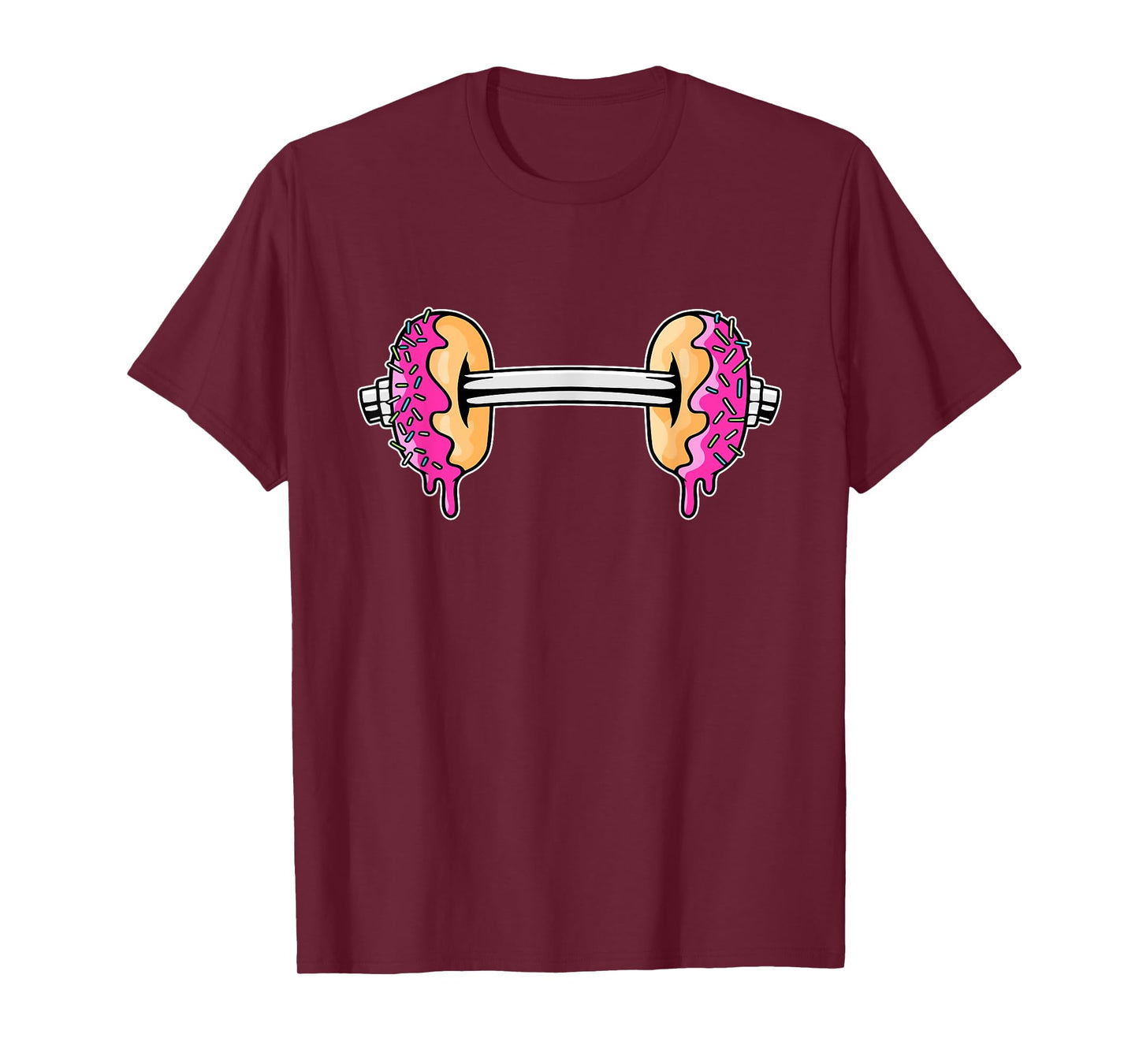 Dumbbells Donuts Day Funny Weightlifting Lover Gym Workout T-Shirt