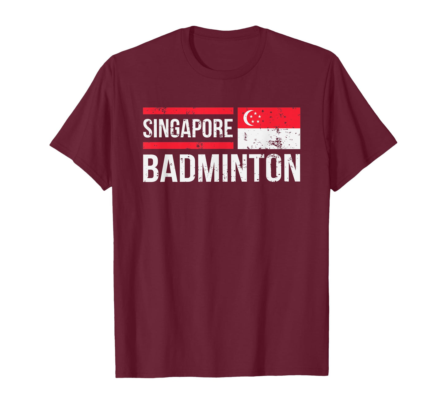 Singapore Badminton Flag Racket Sport Birdie Player Fan Gift T-Shirt