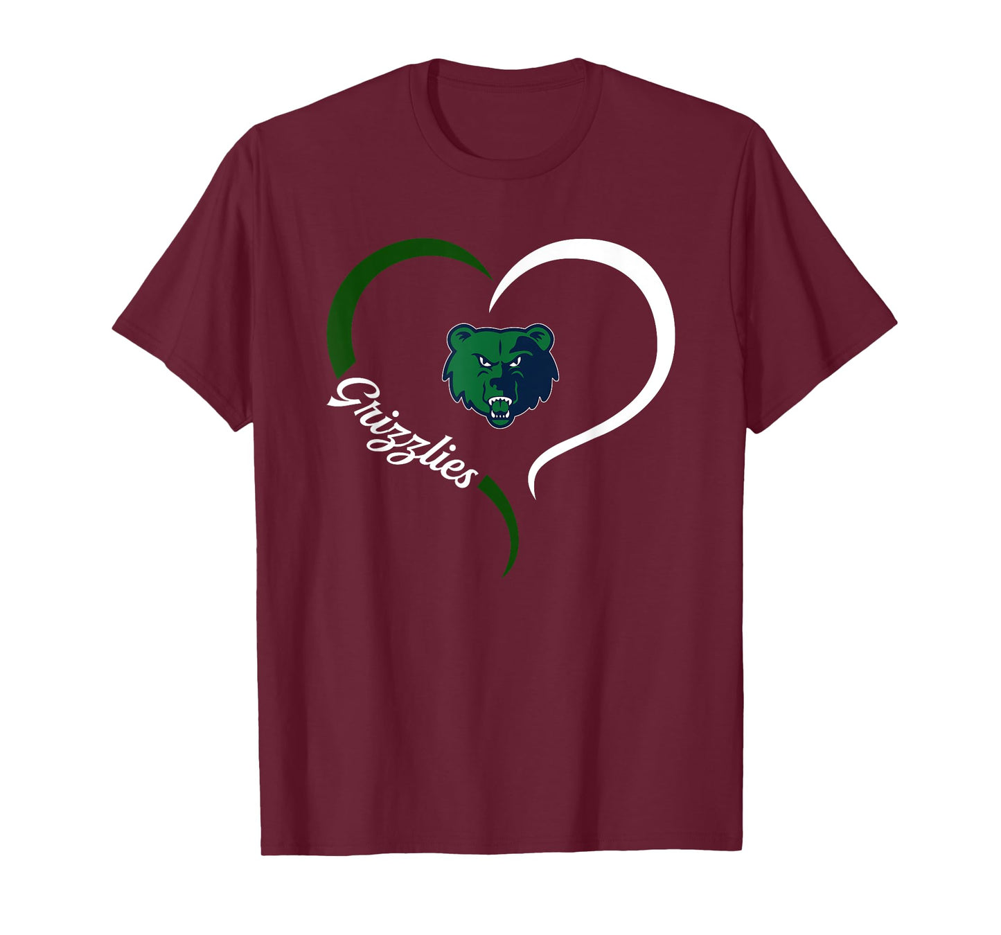 Creekview Grizzlies Logo Half Heart Slogan HS T-Shirt