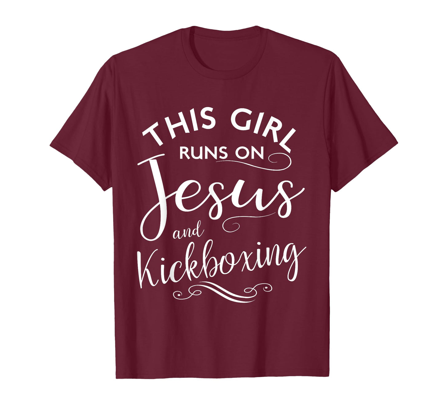 This Girl Runs On Jesus And Kickboxing Martial Arts Kickbox T-Shirt