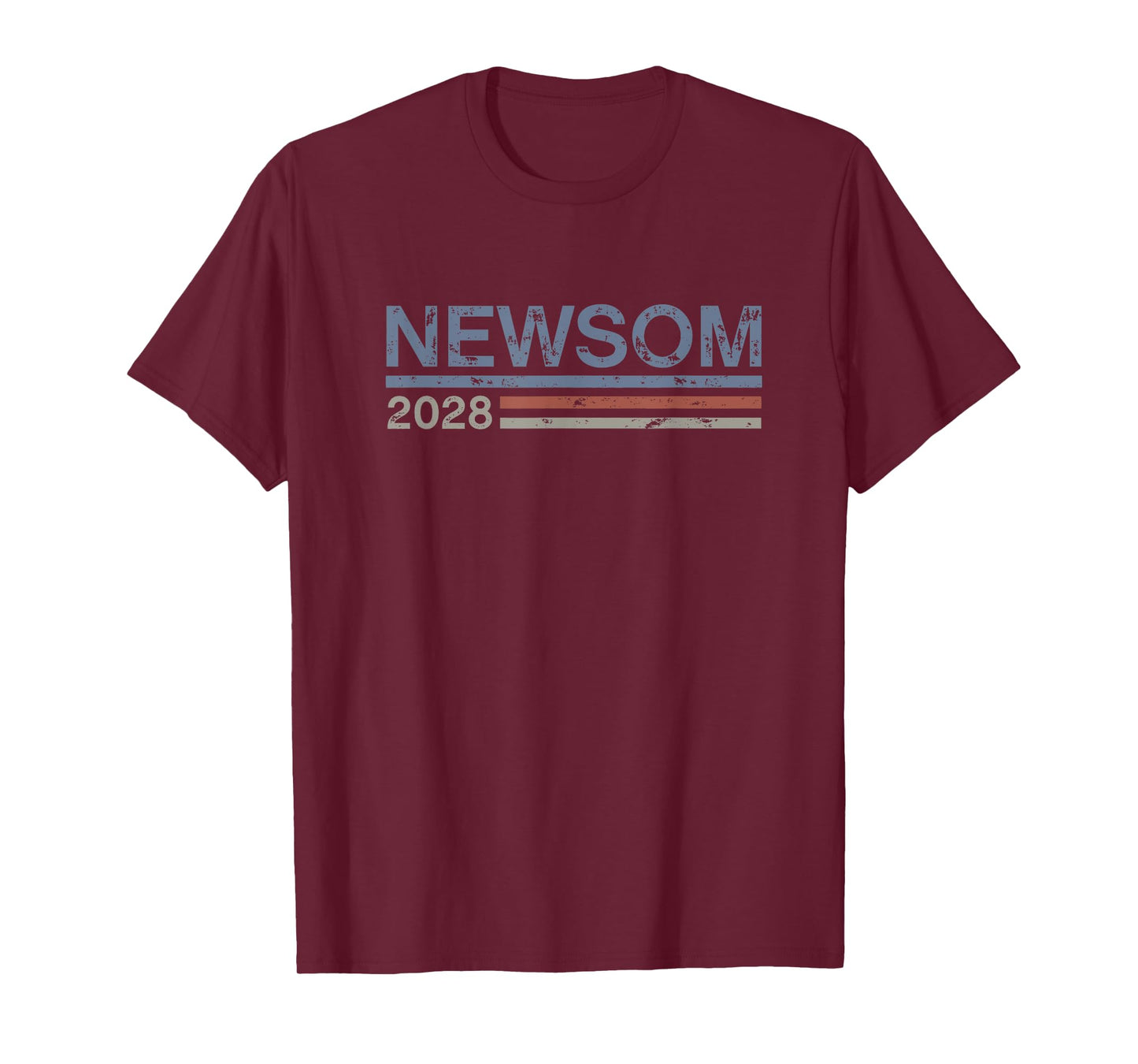 Newsom 2028 Retro Grunge Stripes Vintage Gavin Newsom 2028 T-Shirt