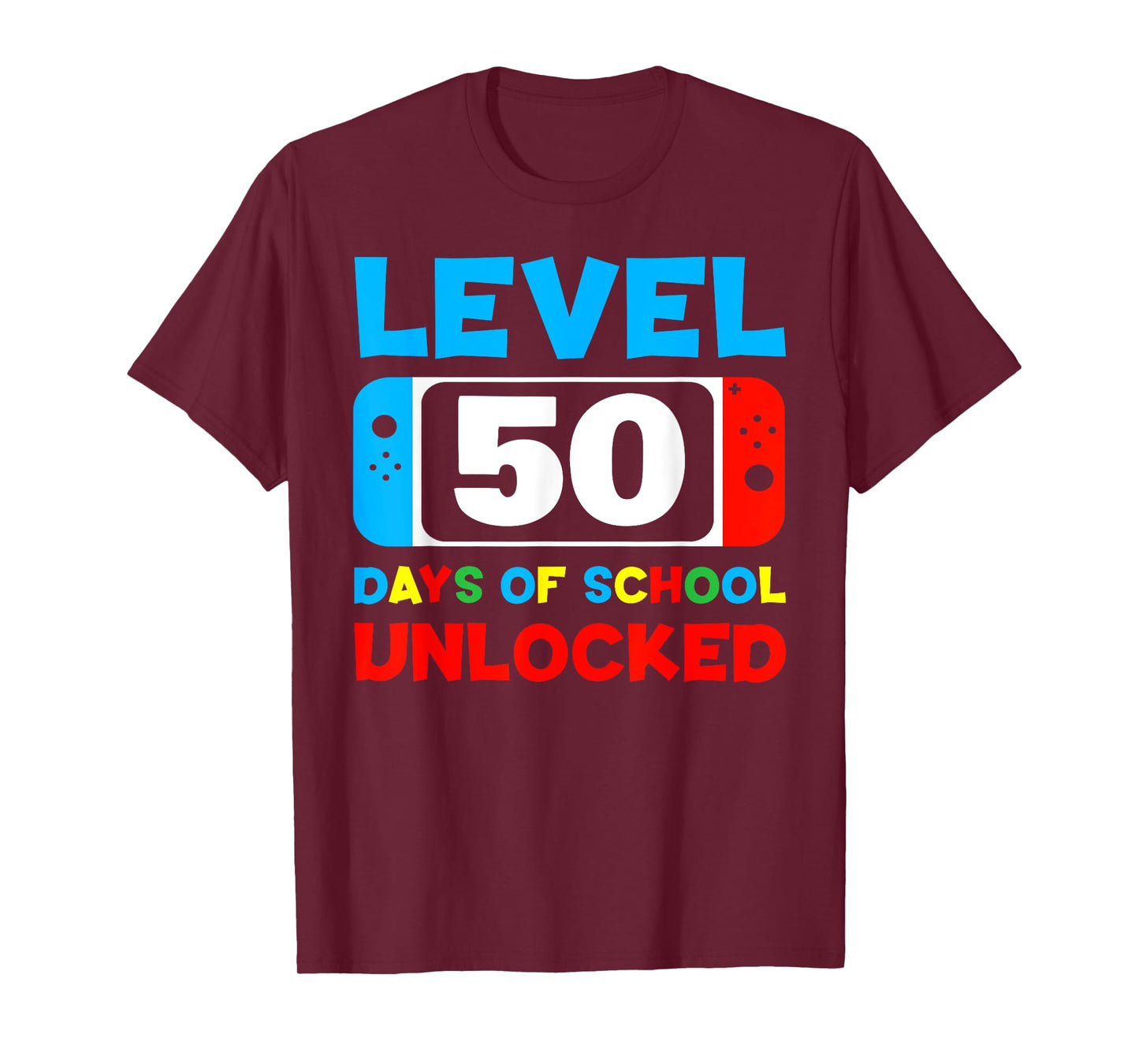 50th Day Of School Level 50 Days Of School Unlocked Gamer T-Shirt