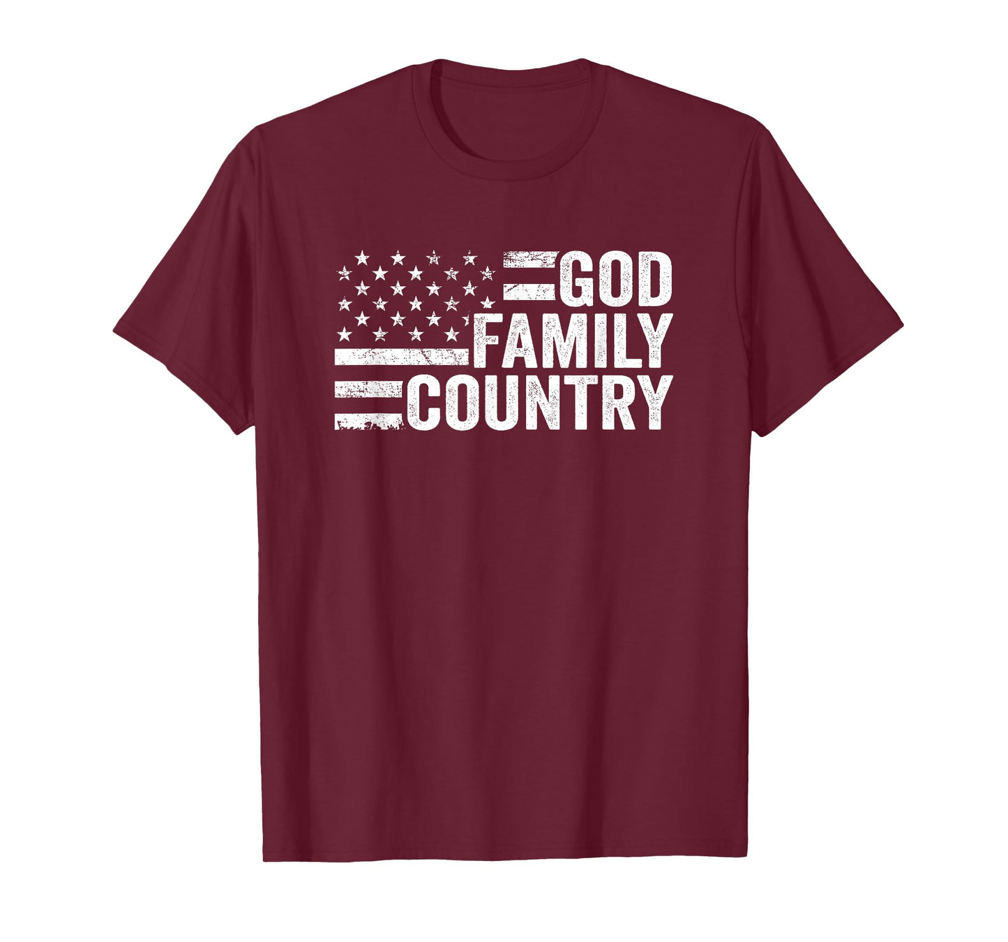 God Family Country - Patriotic Christian American Flag Women Men T-Shirt